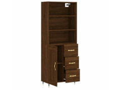  Skříň highboard hnědý dub 69,5 x 34 x 180 cm kompozitní dřevo