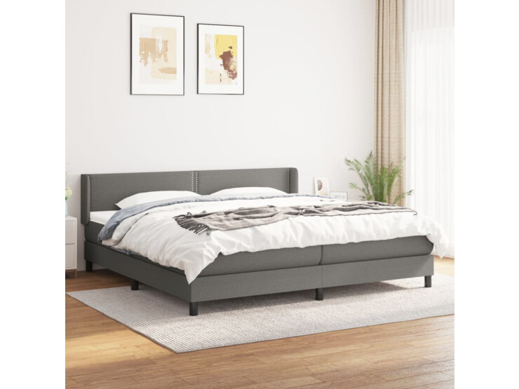  Box spring postel s matrací tmavě šedá 200x200 cm textil