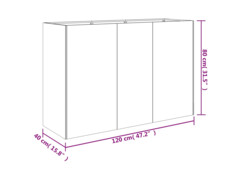  Zahradní vyvýšený záhon 120 x 40 x 80 cm cortenová ocel