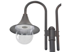  Zahradní sloupová lampa 2 ramena E27 220 cm hliník bronzová