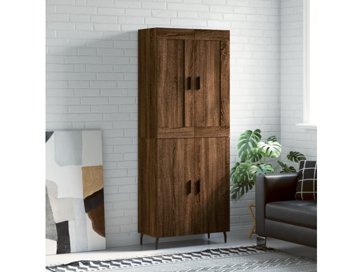  Skříň highboard hnědý dub 69,5 x 34 x 180 cm kompozitní dřevo