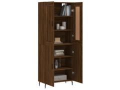  Skříň highboard hnědý dub 69,5 x 34 x 180 cm kompozitní dřevo