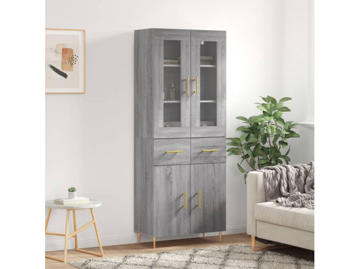  Skříň highboard šedá sonoma 69,5 x 34 x 180 cm kompozitní dřevo