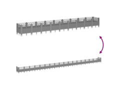  Zahradní truhlík s kolíky světle šedý 363,5 x 43,5 x 43,5 cm PP